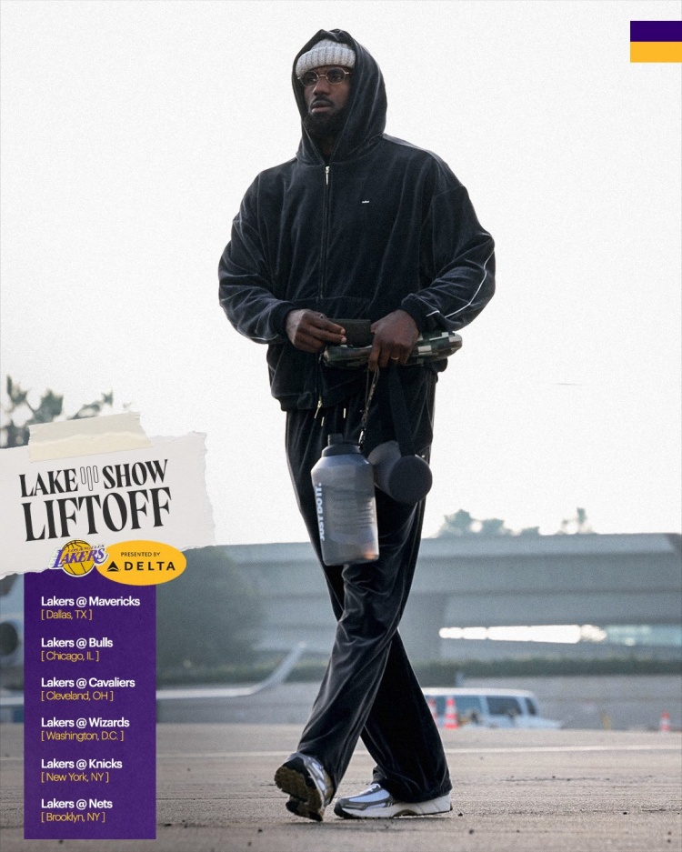 星空娱乐试玩-湖人官推晒球员前往客场登机照：6个客场地点